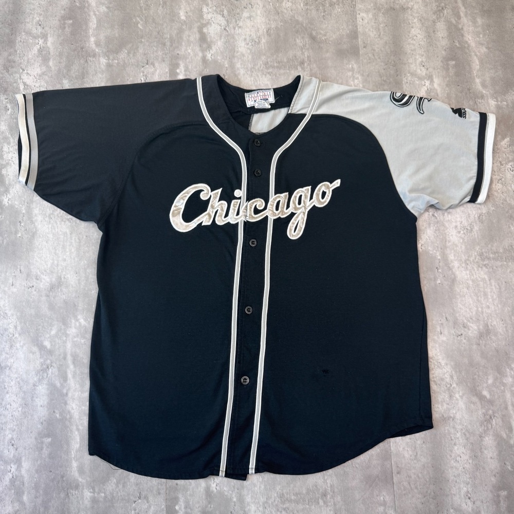 Vintage Starter Chicago White Sox Baseball Jersey Men's XL Black MLB Retro 90s